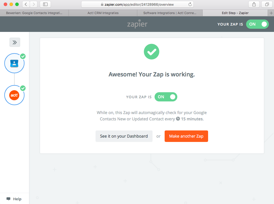 Google Contacts integratie met Act! CRM